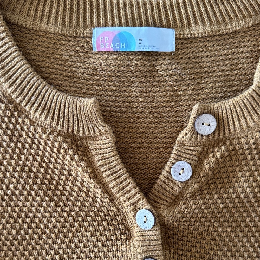 Free People Beach Mustard Knit Sweater and Pants Set - Picture 2 of 5